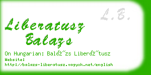 liberatusz balazs business card